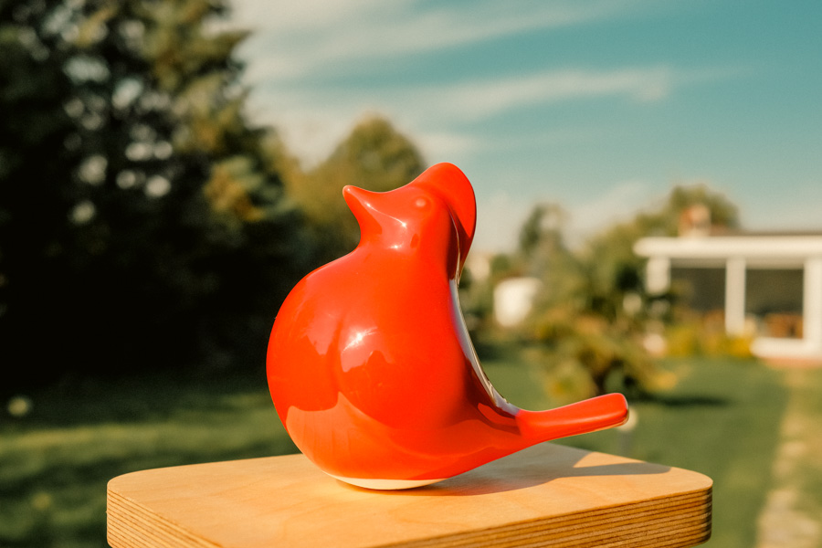 interactive ceramic bird