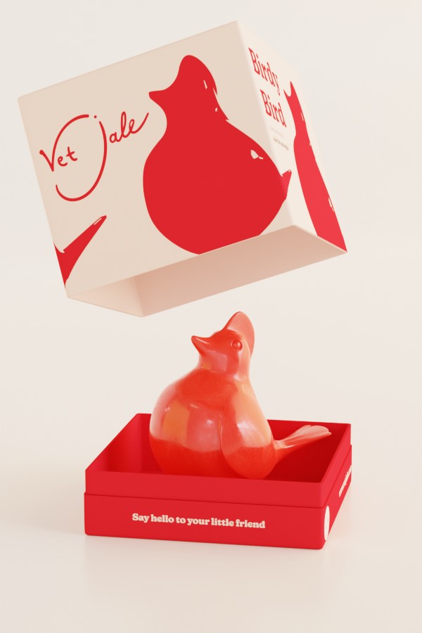 birdy bird in a box ceramic object